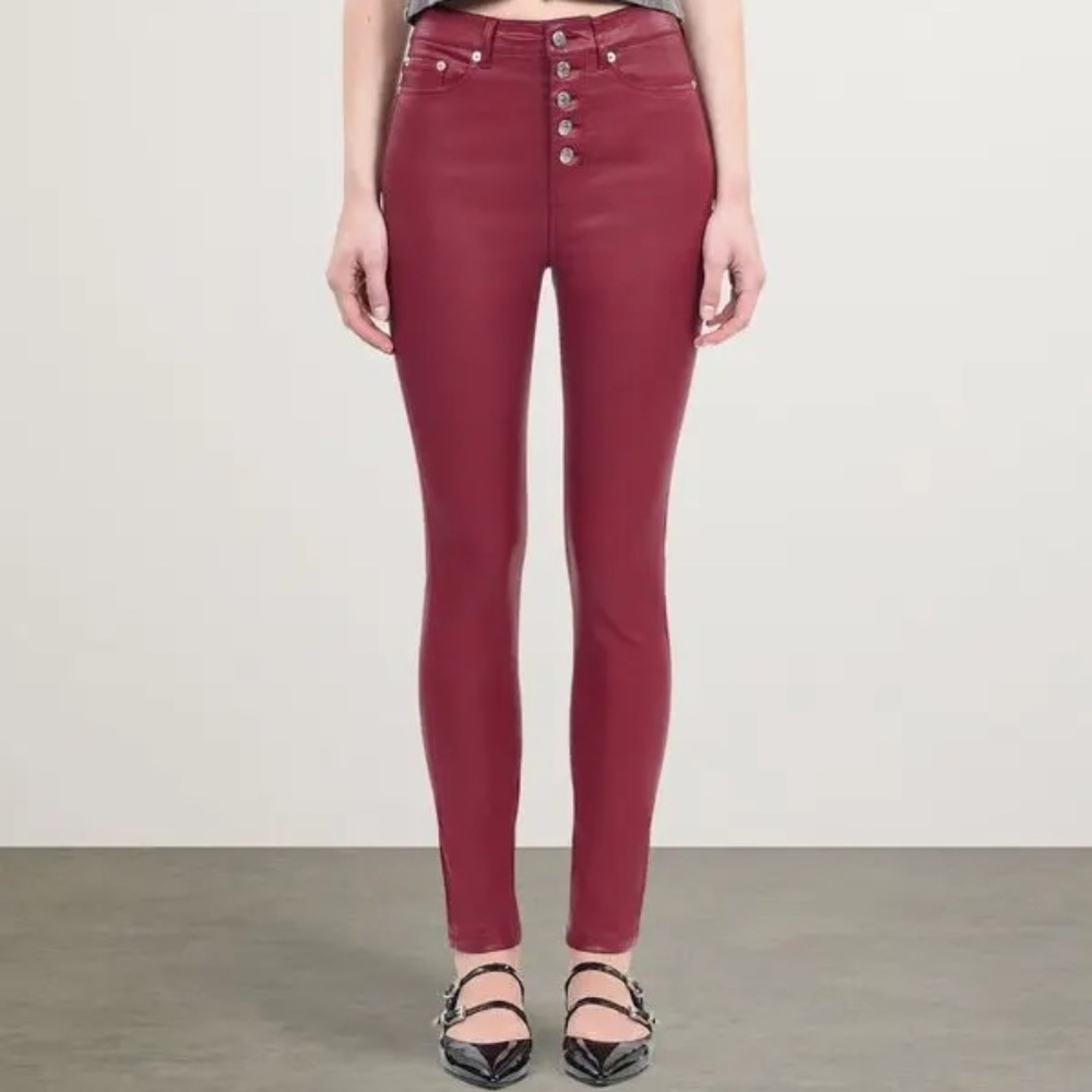 ✨ NWT The Kooples Red Coated Skinny Jeans NWT | Metallic Finish | Size 27